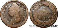 FRANCE Un décime Dupré, grand module, refrappage du 2 d DIRECTOIRE Limoges 1797 (32mm, 18,41g, 6h) -