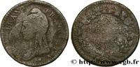 FRANCE Un décime Dupré, grand module, refrappage du 2 d DIRECTOIRE Limoges 1797 (32mm, 18,41g, 6h) -