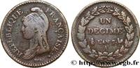 FRANCE Un décime Dupré, grand module DIRECTOIRE Paris 1799 (31,7mm, 19,43g, 6h) -