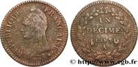 FRANCE Un décime Dupré, grand module CONSULATE Paris 1799 (31,7mm, 17,38g, 6h) -