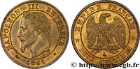 FRANCE Deux centimes Napoléon III, tête laurée, buste déf SECOND EMPIRE Paris 1861 (20mm, 2,02g, 6h) -