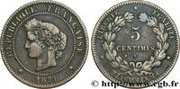 FRANCE 5 centimes Cérès III REPUBLIC Bordeaux 1871 (25mm, 5,04g, 6h) -
