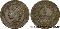 FRANCE 5 centimes Cérès III REPUBLIC Bordeaux 1871 (25mm, 4,88g, 6h) -