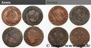 FRANCE Double tournois, lot de 4 ex. LOUIS XIII Ateliers divers n.d. (20mm, 10,26g, 6h) -