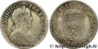 FRANCE Demi-écu, portrait à la mèche longue LOUIS XIV THE SUN KING Saint-Lô 1648 (33mm, 13,46g, 6h) -