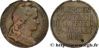 FRANCE Souvenir de la fête du 14 juillet ORIENTS OU LOGES INDÉTERMINÉS Algérie, Tlemcen 1882 (30mm, 9,65g, 12h) -