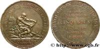 FRANCE Monneron de 5 sols à l'Hercule REVOLUTION COINAGE / CONFIANCE (MONNAIES DE…) 1792 (39mm, 27,13g, 6h) -