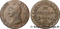 FRANCE Un décime Dupré, grand module DIRECTOIRE Strasbourg 1799 (32mm, 18,31g, 6h) -