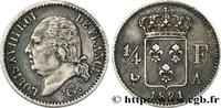 FRANCE 1/4 franc Louis XVIII LOUIS XVIII Paris 1821 (15mm, 1,22g, 6h) -