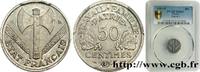FRANCE 50 centimes Francisque, légère FRENCH STATE Beaumont-Le-Roger 1943 (18mm, 0,70g, 6h) -