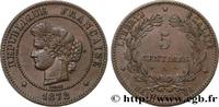 FRANCE 5 centimes Cérès III REPUBLIC Paris 1872 (25,24mm, 4,96g, 6h) -