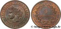 FRANCE 5 centimes Cérès III REPUBLIC Paris 1876 (25,18mm, 5,00g, 6h) -