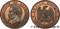 FRANCE Deux centimes Napoléon III, tête nue SECOND EMPIRE Marseille 1855 (20mm, g, 6h) -