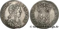 FRANCE Demi-écu, portrait à la mèche longue LOUIS XIV THE SUN KING Nantes 1654 (31,5mm, 13,8g, 6h) -