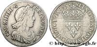 FRANCE Quart d'écu, portait à la mèche longue LOUIS XIV THE SUN KING Paris 1655 (27mm, 6,65g, 6h) -