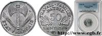FRANCE 50 centimes Francisque, légère FRENCH STATE Beaumont-Le-Roger 1943 (18mm, 0,70g, 6h) -