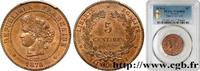 FRANCE 5 centimes Cérès III REPUBLIC Paris 1876 (25mm, 5g, 6h) -