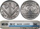 FRANCE 50 centimes Francisque, lourde FRENCH STATE 1942 (18mm, 0,8g, 6h) -