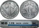 FRANCE 1 franc Francisque, légère FRENCH STATE 1943 (23mm, 1,34g, 6h) -