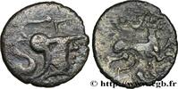 FRANCE Denier à la tête casquée à droite et aux carnyx GALLIA - AULERCI CENOMANI (Area of Le Mans) Le Mans (72) c. 80-50 AC. (13mm, 0,93g, 6h) -