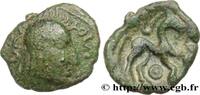 FRANCE Bronze au cheval et à la tête aux cheveux calamist AMBIANI (Area of Amiens) Amiens (80) c. 60-40 AC. (14mm, 2,38g, 3h) -