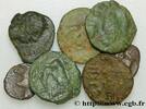 FRANCE Lot de 2 petits bronzes, 2 oboles et 3 minimi Gallia Ier siècle avant J.-C. (mm, g, h) -