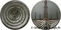 FRANCE Médaille, Recherche du pétrole QUATRIÈME RÉPUBLIQUE Monnaie de Paris 1956 (82mm, 259,2g, 12h) -