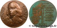 FRANCE Médaille, Claude Chappe SCIENCES & SCIENTIFIQUES Monnaie de Paris 1972 (mm, 154g, 12h) -