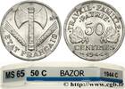 FRANCE 50 centimes Francisque, légère FRENCH STATE Castelsarrasin 1944 (18mm, 0,7g, 6h) -