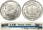 FRANCE 1 franc Morlon, légère IV REPUBLIC 1947 (23mm, 1,28g, 6h) -