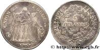 FRANCE 5 francs Union et Force, Union serré, avec glands DIRECTOIRE Bordeaux 1799 (37,51mm, 24,63g, 6h) -