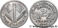 FRANCE 2 francs Francisque FRENCH STATE Beaumont-Le-Roger 1943 (27mm, 2,20g, 6h) -