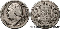FRANCE 2 francs Louis XVIII LOUIS XVIII Marseille 1824 (27mm, 9,72g, 6h) -