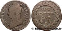 FRANCE Cinq centimes Dupré, grand module DIRECTOIRE Lyon 1799 (28mm, 9,69g, 6h) -