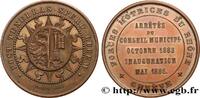 FRANCE Médaille, Inauguration des forces motrices du Rhôn SUISSE 1886 (35,5mm, 23,99g, 12h) -