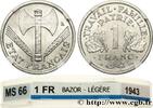 FRANCE 1 franc Francisque, légère FRENCH STATE 1943 (23mm, 1,26g, 6h) -