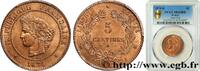 FRANCE 5 centimes Cérès III REPUBLIC Bordeaux 1874 (25mm, 5g, 6h) -
