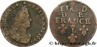 FRANCE Liard, 3e type, buste âgé LOUIS XIV THE SUN KING Lille 1699 (21,5mm, 3,29g, 6h) -