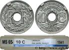 FRANCE 10 centimes Lindauer en zinc, Cmes souligné et mil FRENCH STATE 1941 (21mm, 2,5g, 6h) -