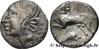 FRANCE Denier ATPILI.F ORCETIRIX, au dauphin EDUENS, ÆDUI (BIBRACTE, Area of the Mont-Beuvray) Autun (71) c. avant 52 AC. (13mm, 1,80g, 9h) -
