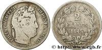 FRANCE 2 francs Louis-Philippe LOUIS-PHILIPPE I Strasbourg 1845 (27mm, 9,66g, 6h) -