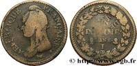 FRANCE Un décime Dupré, grand module, refrappage du 2 d DIRECTOIRE Limoges 1797 (32mm, 17,95g, 6h) -