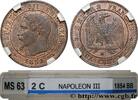 FRANCE Deux centimes Napoléon III, tête nue SECOND EMPIRE Strasbourg 1854 (20mm, 2g, 6h) -