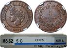 FRANCE 5 centimes Cérès III REPUBLIC Paris 1871 (25mm, 5,04g, 6h) -
