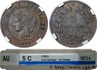 FRANCE 5 centimes Cérès III REPUBLIC Bordeaux 1873 (25mm, 4,89g, 6h) -