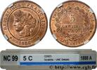 FRANCE 5 centimes Cérès III REPUBLIC Paris 1888 (25mm, 4,98g, 6h) -