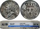 FRANCE 1/4 franc Louis XVIII LOUIS XVIII Lille 1817 (15mm, 1,27g, 6h) -