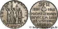 SWITZERLAND 5 Francs 650e anniversaire de la confédération SWITZERLAND Berne 1941 (31mm, 15g, 6h) -