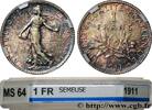 FRANCE 1 franc Semeuse III REPUBLIC Paris 1911 (23mm, 5g, 6h) -