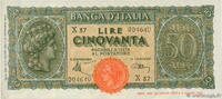ITALY 50 Lire ITALY 50 Lire 1944 AU -